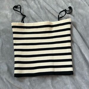 Zara Black and White Striped Tank Top